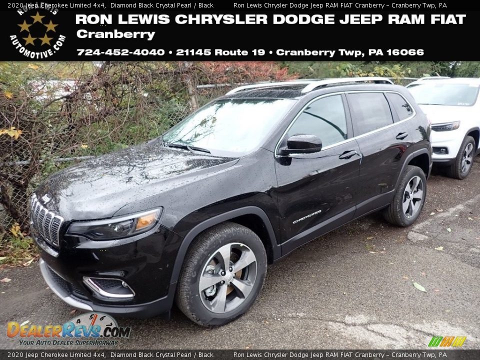 2020 Jeep Cherokee Limited 4x4 Diamond Black Crystal Pearl / Black Photo #1