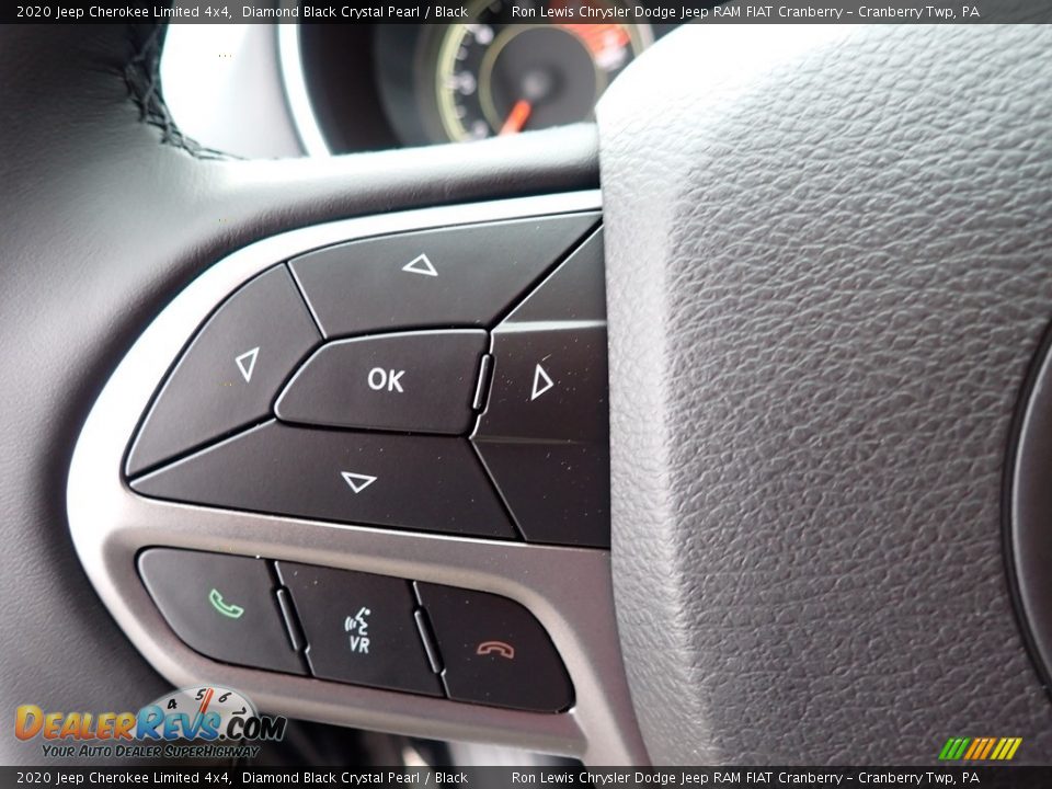 2020 Jeep Cherokee Limited 4x4 Diamond Black Crystal Pearl / Black Photo #18