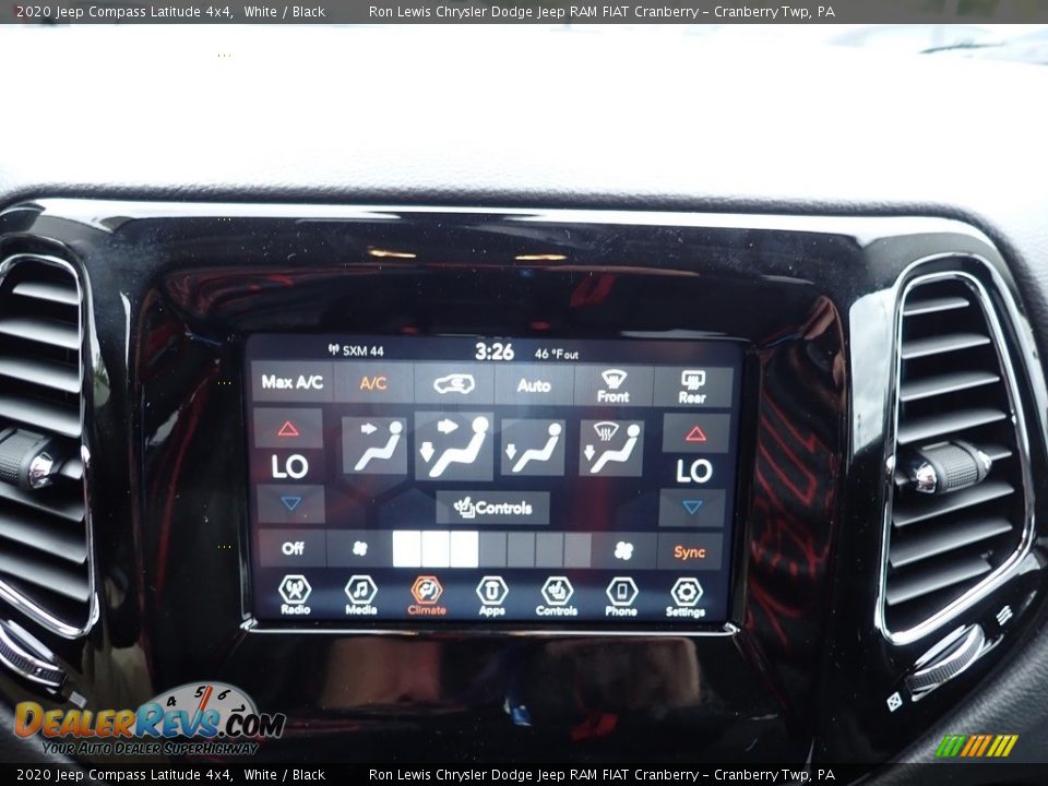 2020 Jeep Compass Latitude 4x4 White / Black Photo #16