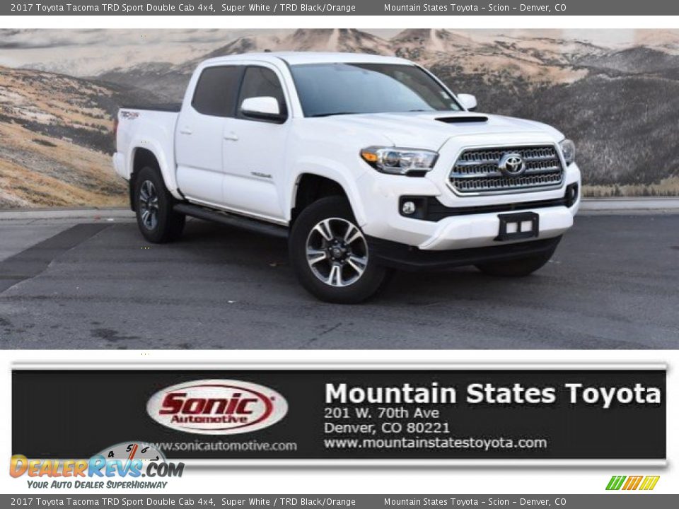 2017 Toyota Tacoma TRD Sport Double Cab 4x4 Super White / TRD Black/Orange Photo #1
