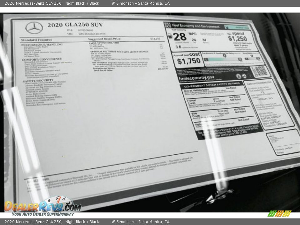 2020 Mercedes-Benz GLA 250 Night Black / Black Photo #8