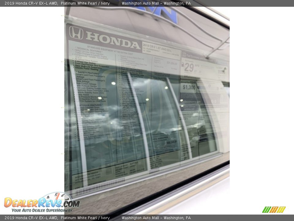 2019 Honda CR-V EX-L AWD Platinum White Pearl / Ivory Photo #15