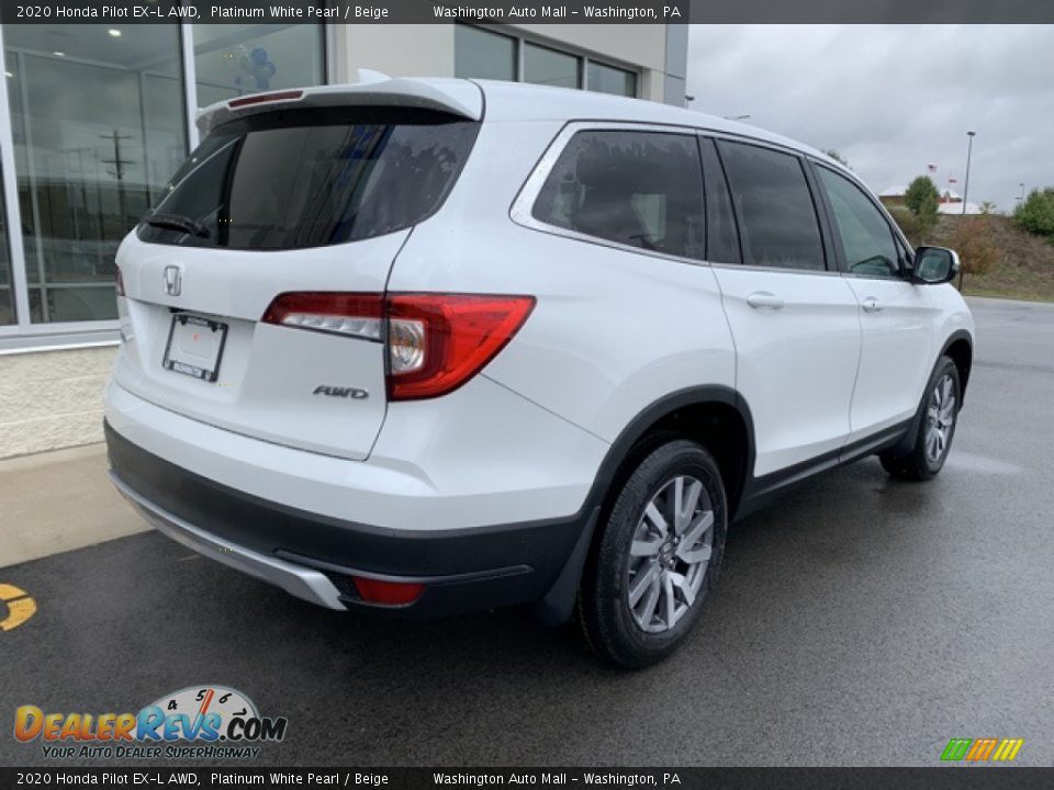 2020 Honda Pilot EX-L AWD Platinum White Pearl / Beige Photo #7