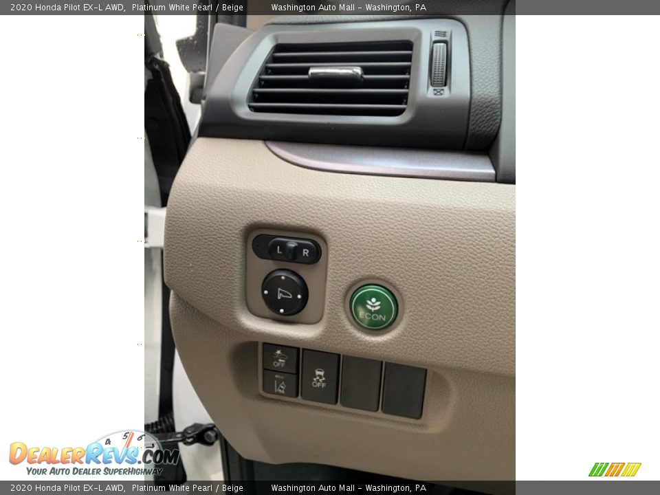 2020 Honda Pilot EX-L AWD Platinum White Pearl / Beige Photo #13