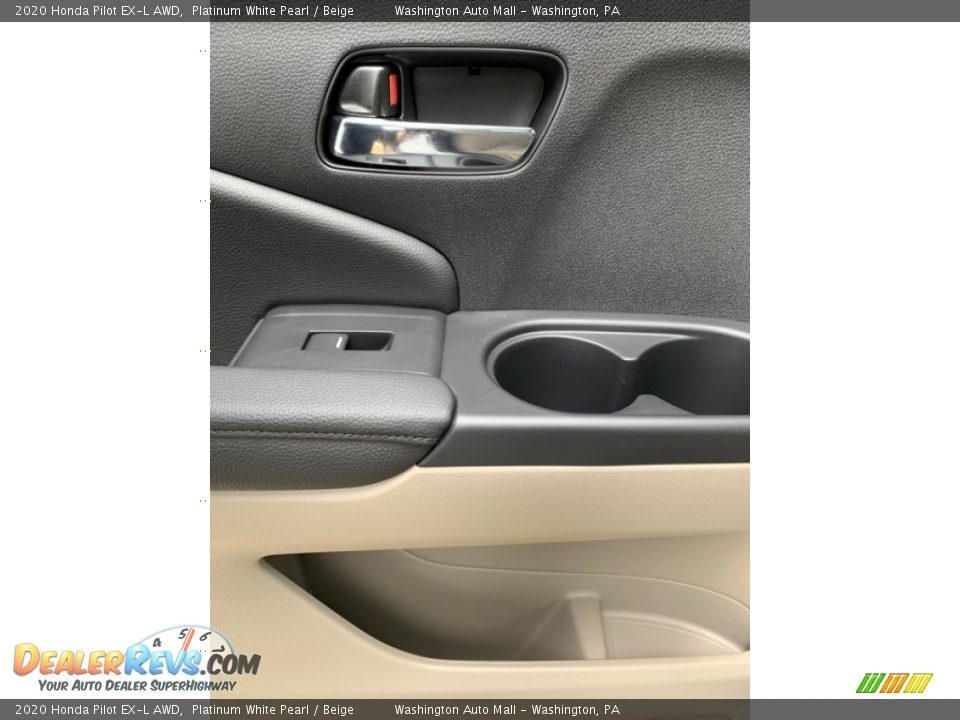 2020 Honda Pilot EX-L AWD Platinum White Pearl / Beige Photo #17