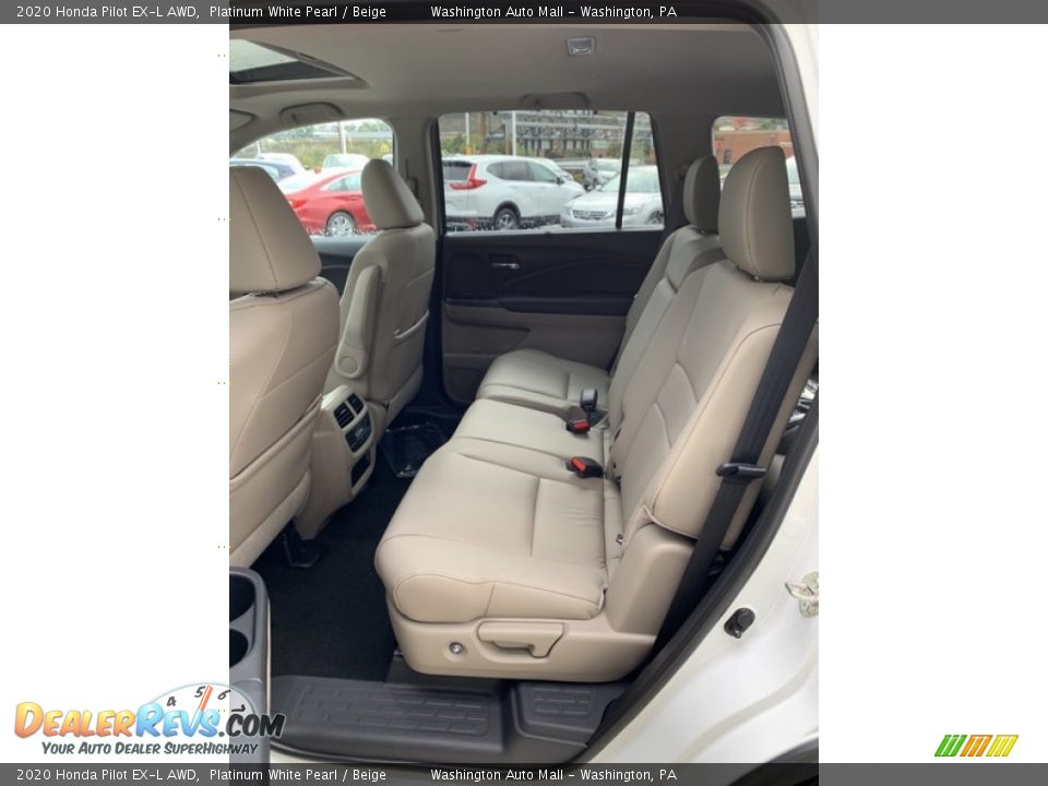 2020 Honda Pilot EX-L AWD Platinum White Pearl / Beige Photo #19