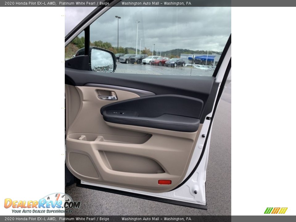 2020 Honda Pilot EX-L AWD Platinum White Pearl / Beige Photo #31