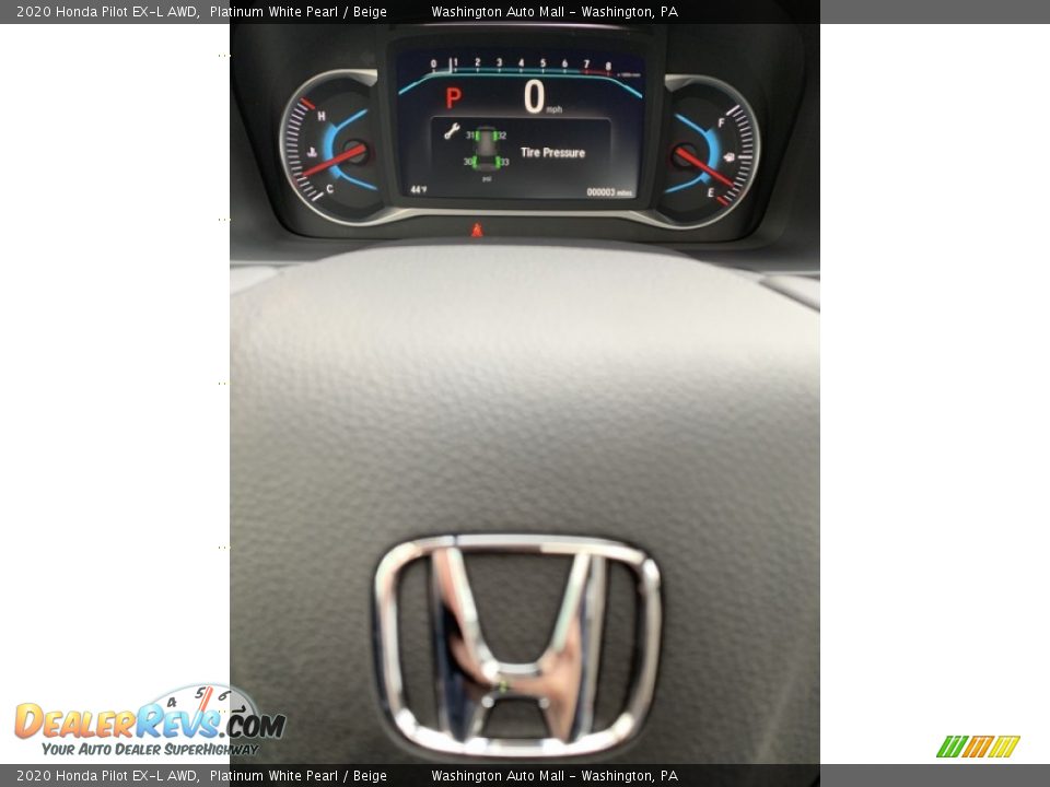 2020 Honda Pilot EX-L AWD Platinum White Pearl / Beige Photo #36
