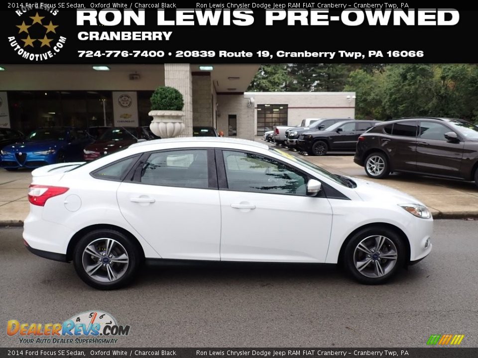 2014 Ford Focus SE Sedan Oxford White / Charcoal Black Photo #1
