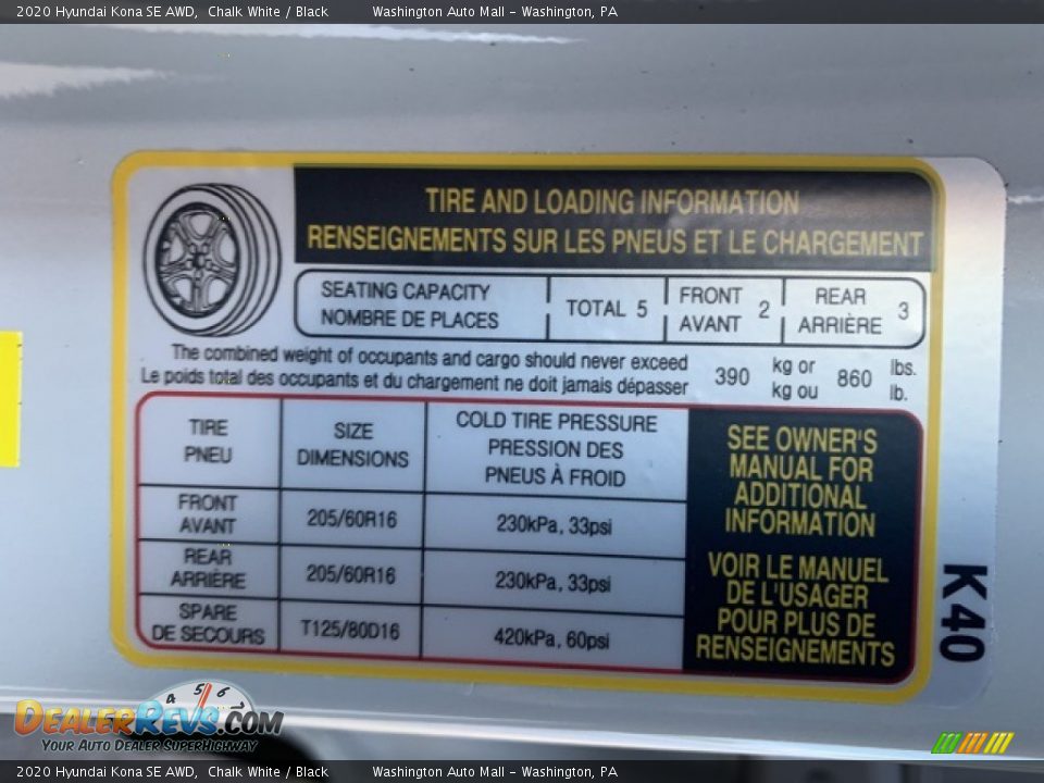 2020 Hyundai Kona SE AWD Chalk White / Black Photo #9