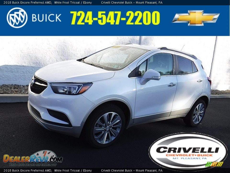 2018 Buick Encore Preferred AWD White Frost Tricoat / Ebony Photo #1