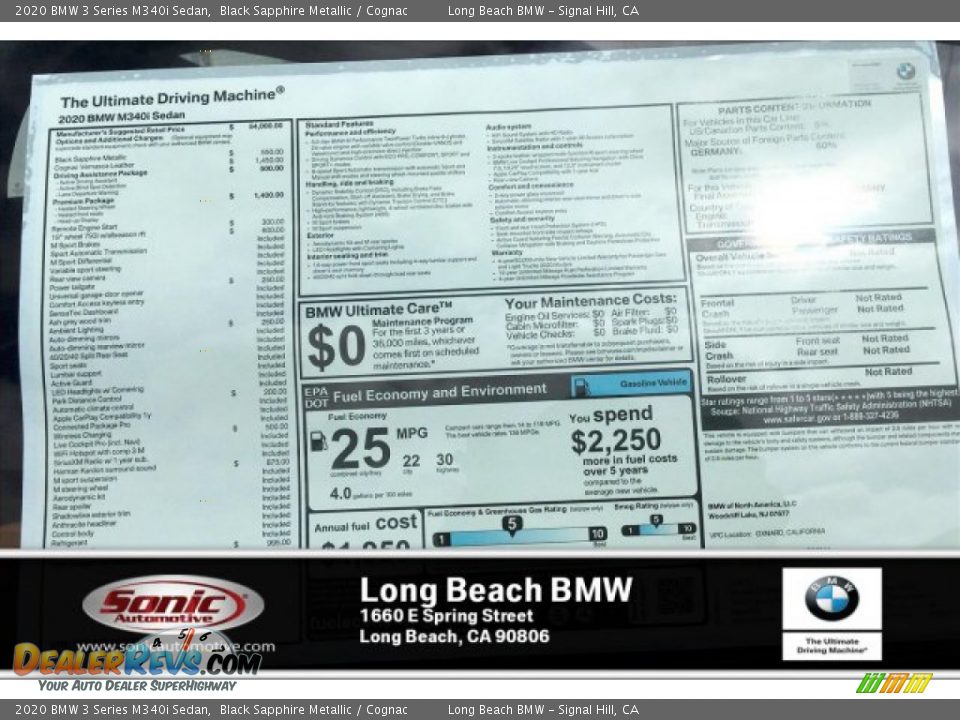 2020 BMW 3 Series M340i Sedan Black Sapphire Metallic / Cognac Photo #10