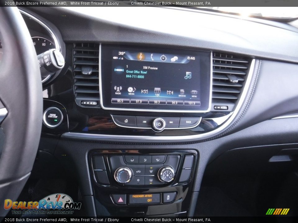 2018 Buick Encore Preferred AWD White Frost Tricoat / Ebony Photo #19