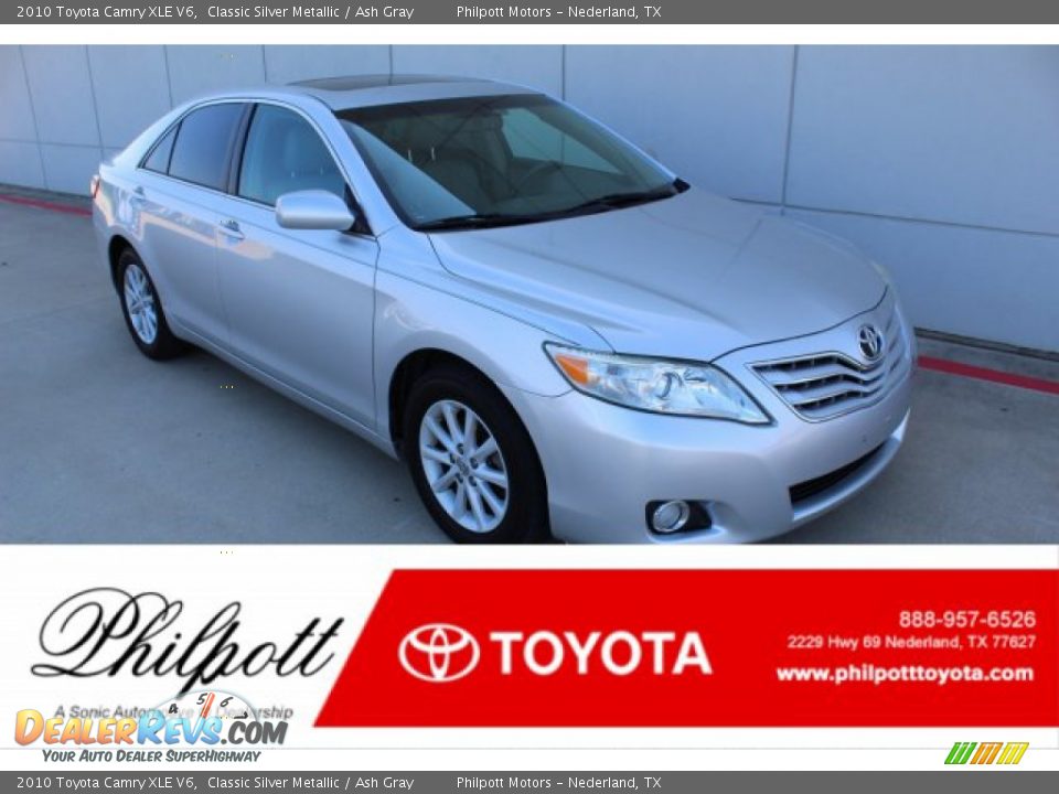 2010 Toyota Camry XLE V6 Classic Silver Metallic / Ash Gray Photo #1