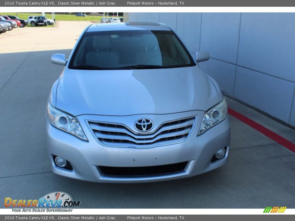 2010 Toyota Camry XLE V6 Classic Silver Metallic / Ash Gray Photo #3