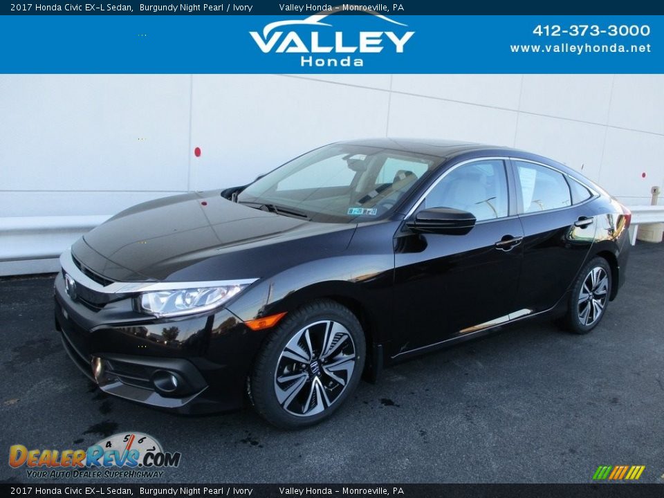 2017 Honda Civic EX-L Sedan Burgundy Night Pearl / Ivory Photo #1