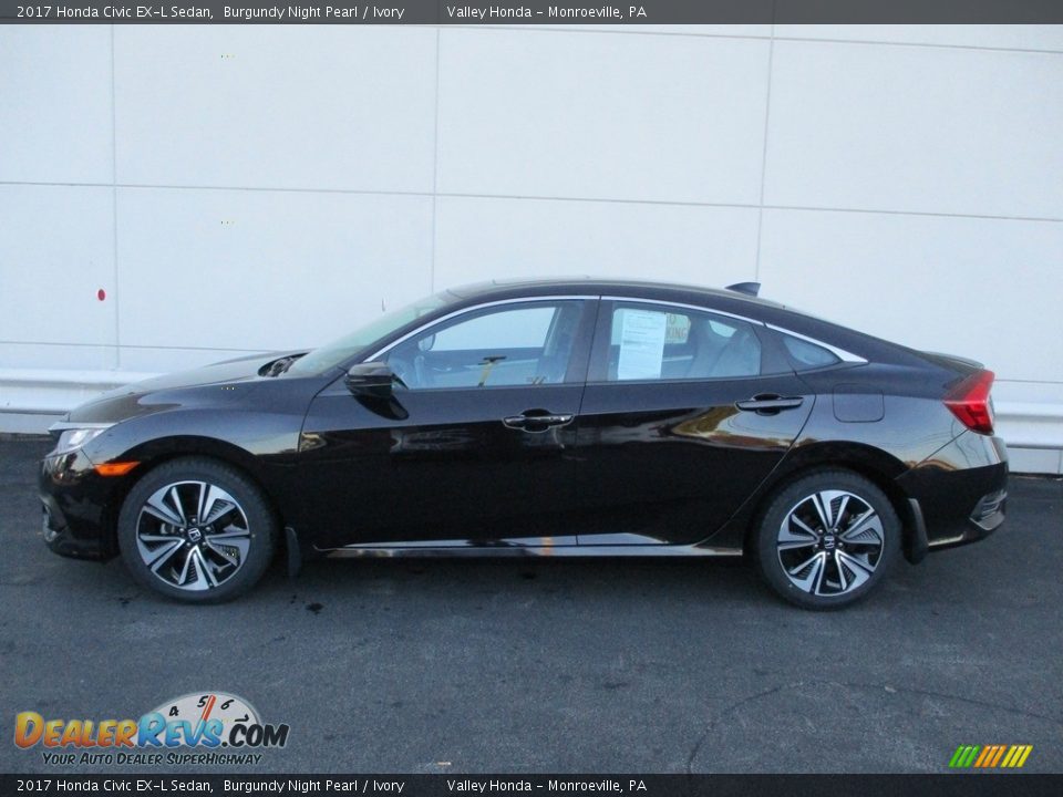 2017 Honda Civic EX-L Sedan Burgundy Night Pearl / Ivory Photo #2