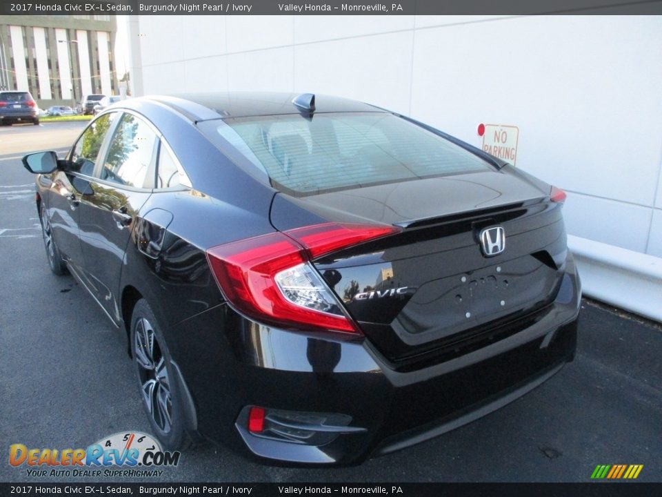 2017 Honda Civic EX-L Sedan Burgundy Night Pearl / Ivory Photo #3