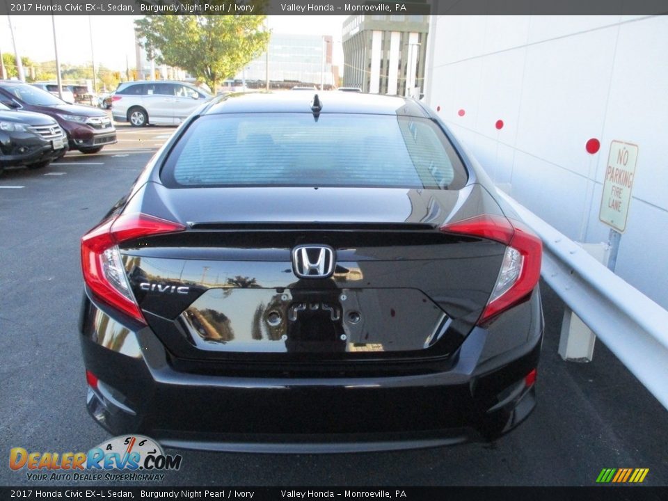 2017 Honda Civic EX-L Sedan Burgundy Night Pearl / Ivory Photo #4