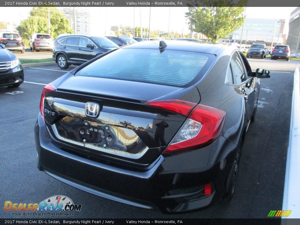 2017 Honda Civic EX-L Sedan Burgundy Night Pearl / Ivory Photo #5