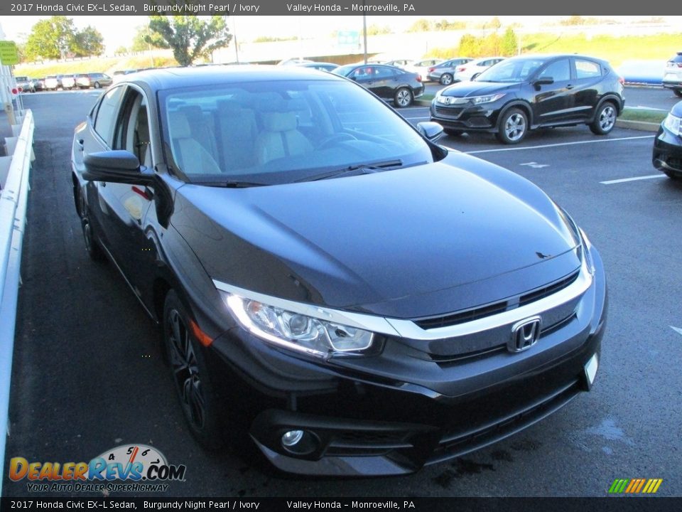 2017 Honda Civic EX-L Sedan Burgundy Night Pearl / Ivory Photo #6