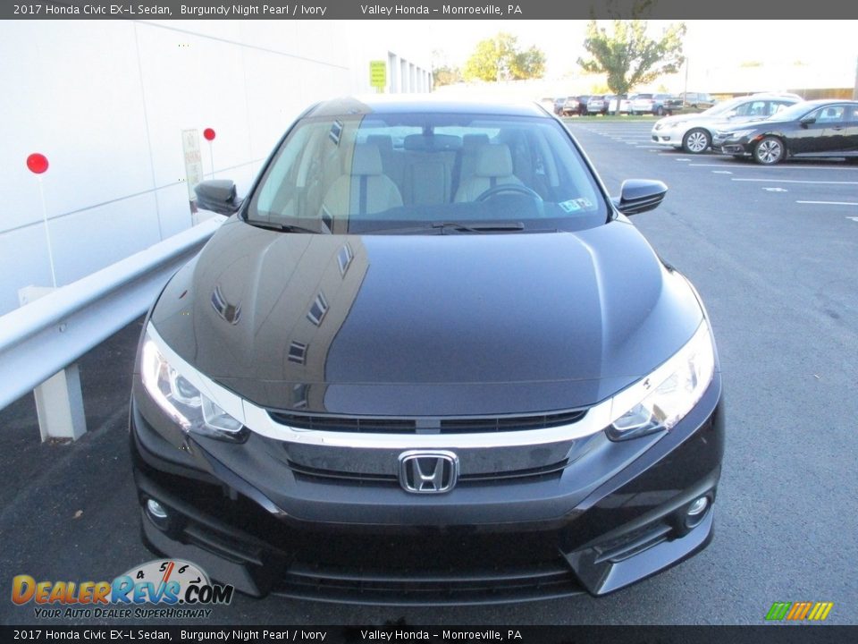 2017 Honda Civic EX-L Sedan Burgundy Night Pearl / Ivory Photo #7