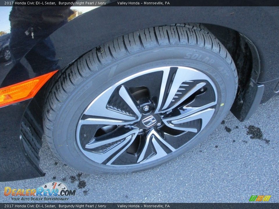 2017 Honda Civic EX-L Sedan Burgundy Night Pearl / Ivory Photo #9