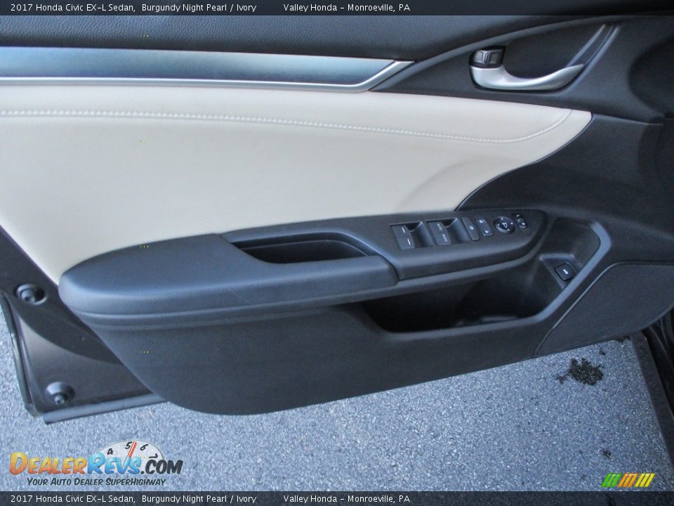 2017 Honda Civic EX-L Sedan Burgundy Night Pearl / Ivory Photo #10