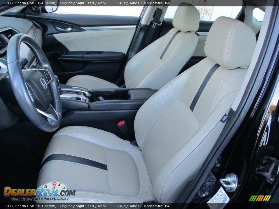 2017 Honda Civic EX-L Sedan Burgundy Night Pearl / Ivory Photo #11