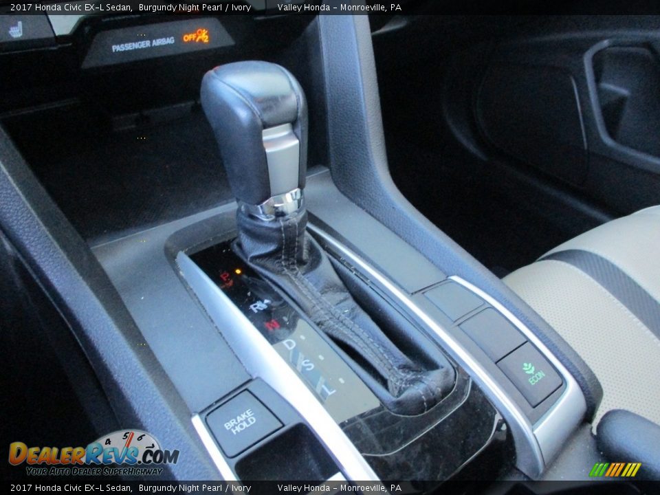 2017 Honda Civic EX-L Sedan Burgundy Night Pearl / Ivory Photo #15