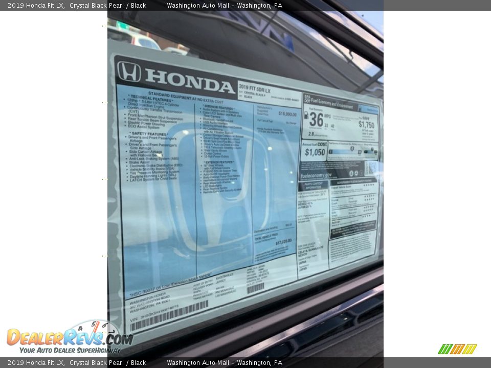 2019 Honda Fit LX Crystal Black Pearl / Black Photo #15