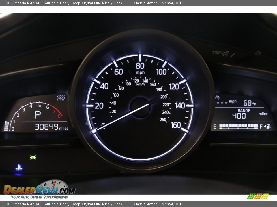 2018 Mazda MAZDA3 Touring 4 Door Deep Crystal Blue Mica / Black Photo #8