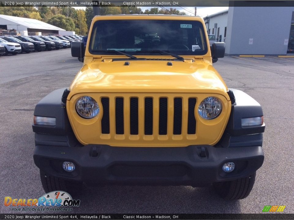 2020 Jeep Wrangler Unlimited Sport 4x4 Hellayella / Black Photo #4