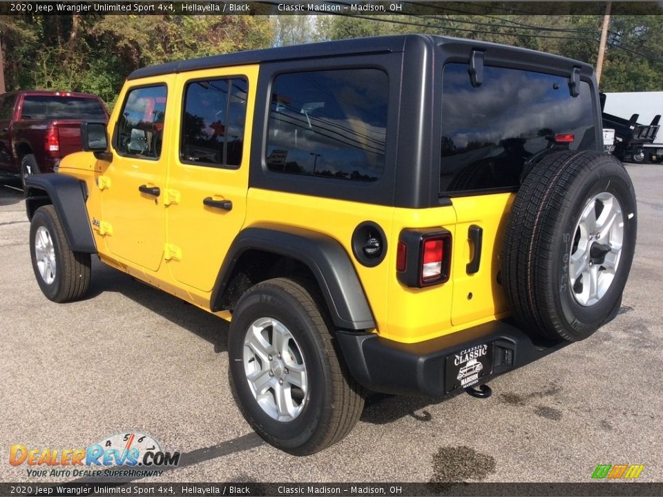 2020 Jeep Wrangler Unlimited Sport 4x4 Hellayella / Black Photo #7