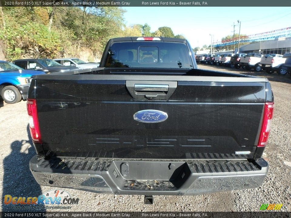 2020 Ford F150 XLT SuperCab 4x4 Agate Black / Medium Earth Gray Photo #3