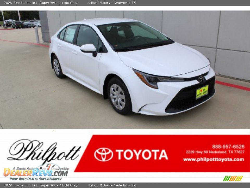 2020 Toyota Corolla L Super White / Light Gray Photo #1