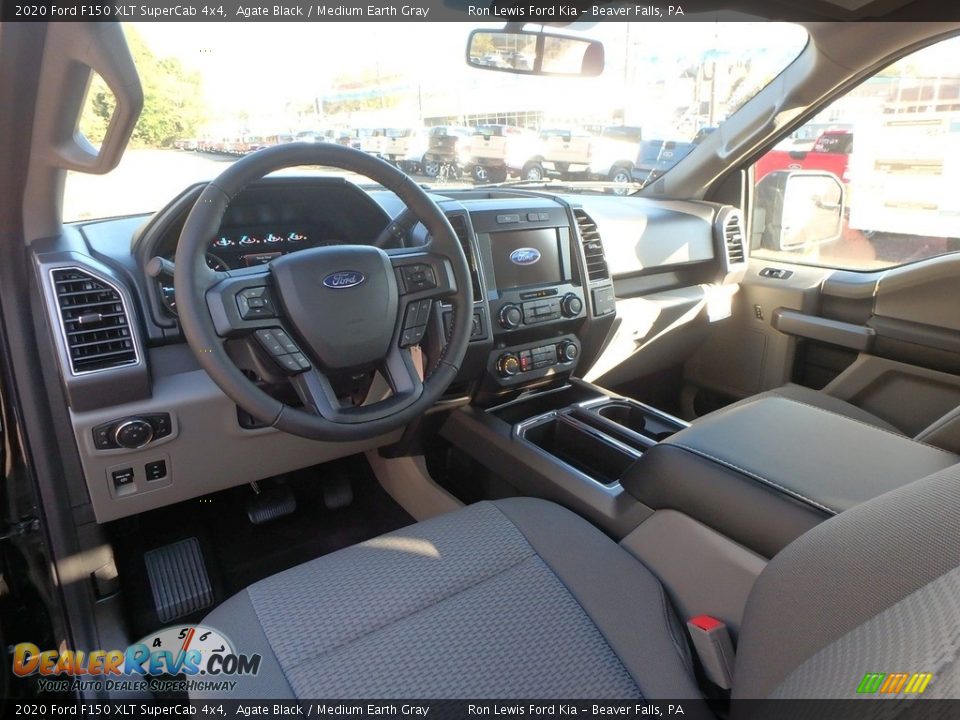 Medium Earth Gray Interior - 2020 Ford F150 XLT SuperCab 4x4 Photo #15