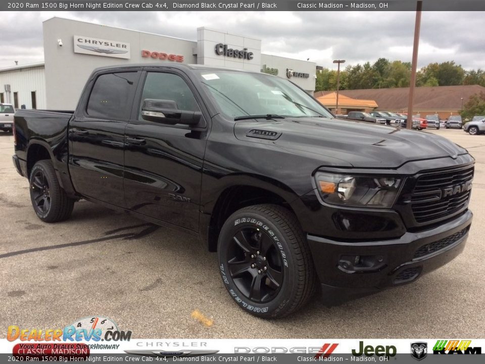 2020 Ram 1500 Big Horn Night Edition Crew Cab 4x4 Diamond Black Crystal Pearl / Black Photo #1
