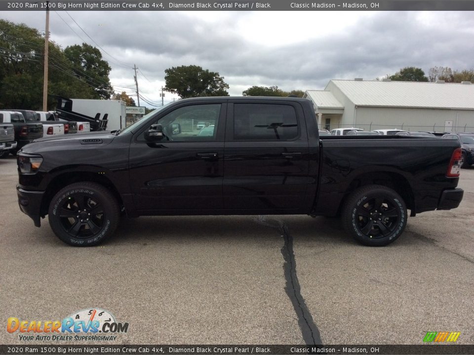2020 Ram 1500 Big Horn Night Edition Crew Cab 4x4 Diamond Black Crystal Pearl / Black Photo #6