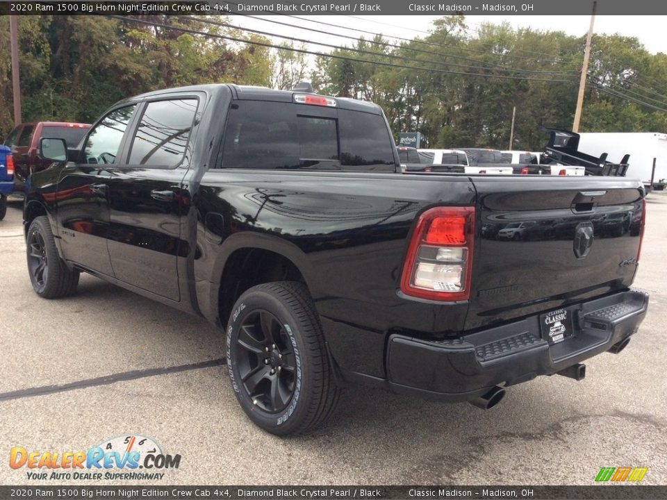 2020 Ram 1500 Big Horn Night Edition Crew Cab 4x4 Diamond Black Crystal Pearl / Black Photo #7