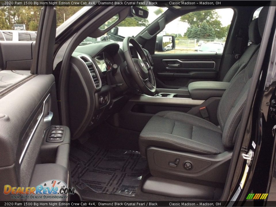 Black Interior - 2020 Ram 1500 Big Horn Night Edition Crew Cab 4x4 Photo #12