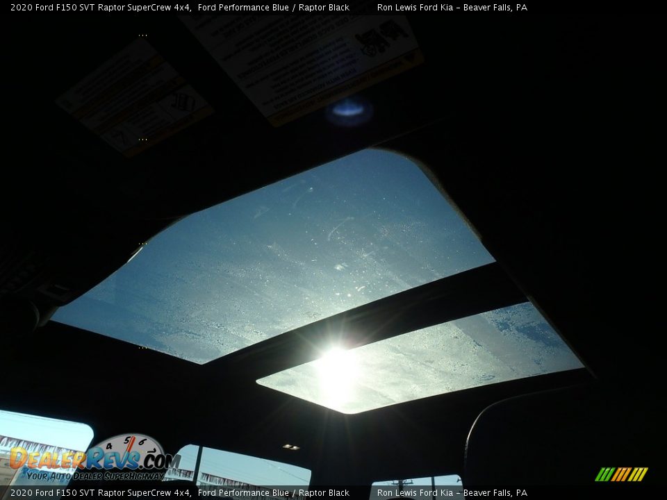 Sunroof of 2020 Ford F150 SVT Raptor SuperCrew 4x4 Photo #20