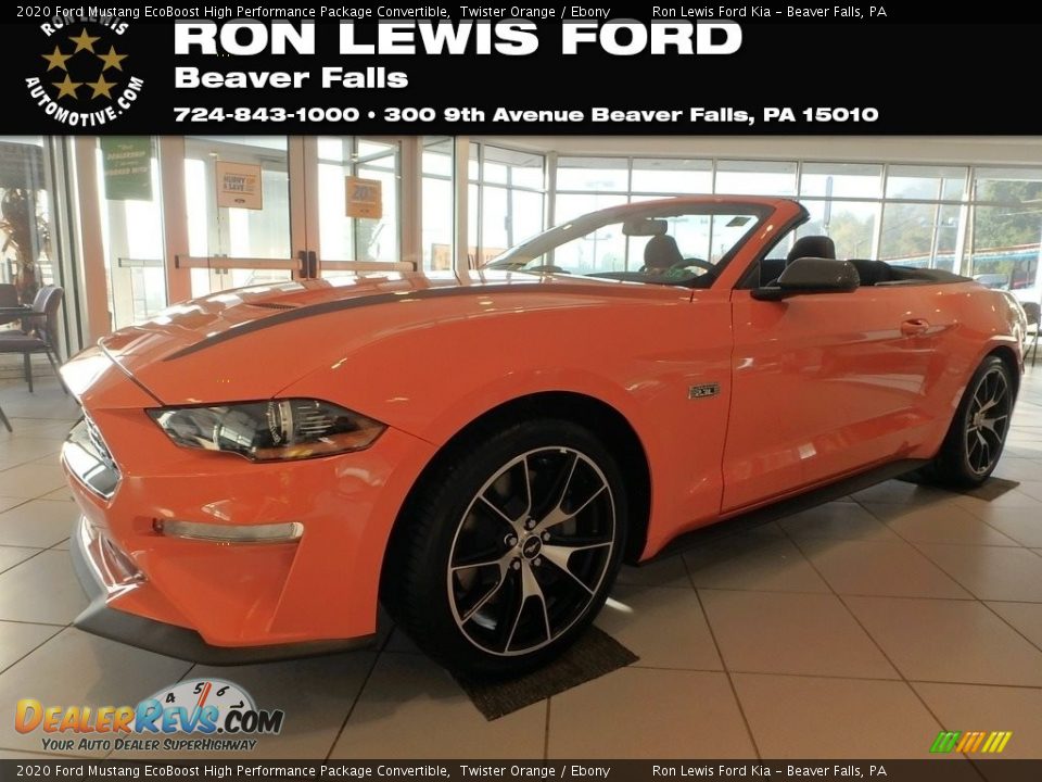 2020 Ford Mustang EcoBoost High Performance Package Convertible Twister Orange / Ebony Photo #1