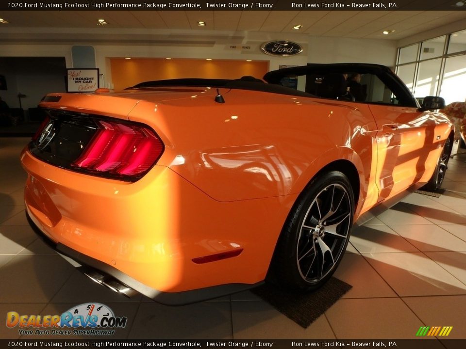 2020 Ford Mustang EcoBoost High Performance Package Convertible Twister Orange / Ebony Photo #5