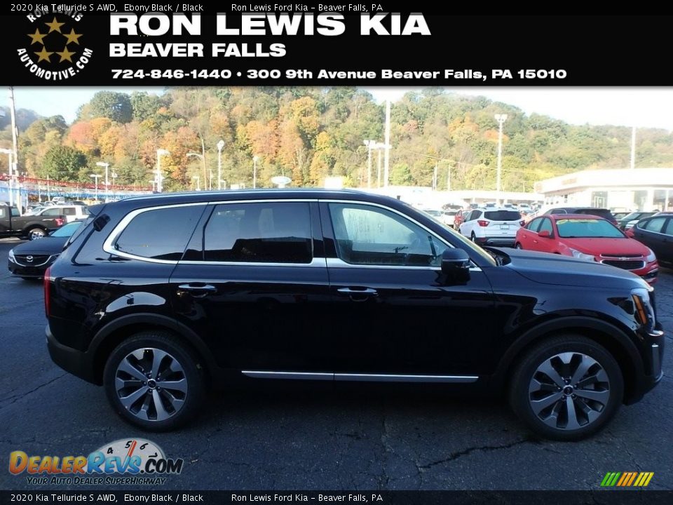 2020 Kia Telluride S AWD Ebony Black / Black Photo #1