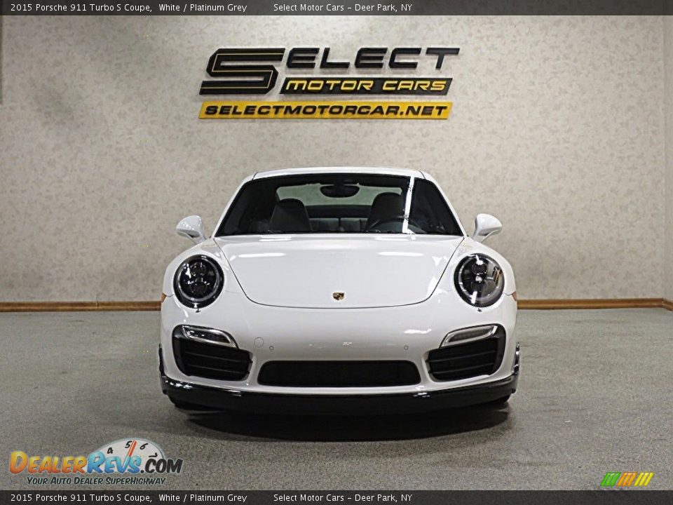 2015 Porsche 911 Turbo S Coupe White / Platinum Grey Photo #2