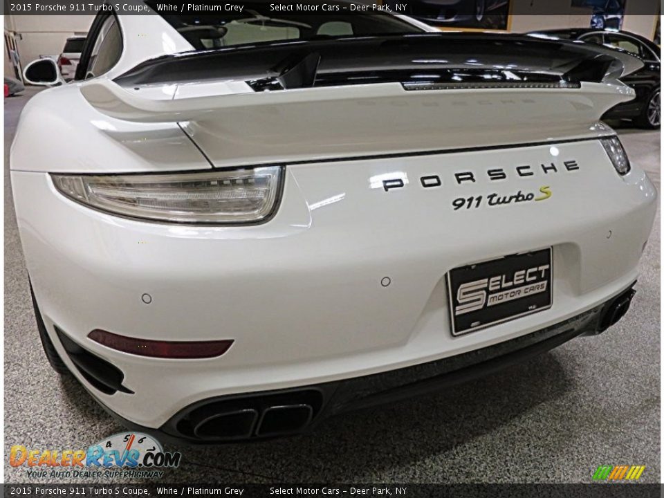 2015 Porsche 911 Turbo S Coupe White / Platinum Grey Photo #6