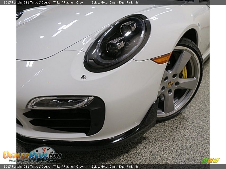 2015 Porsche 911 Turbo S Coupe White / Platinum Grey Photo #9
