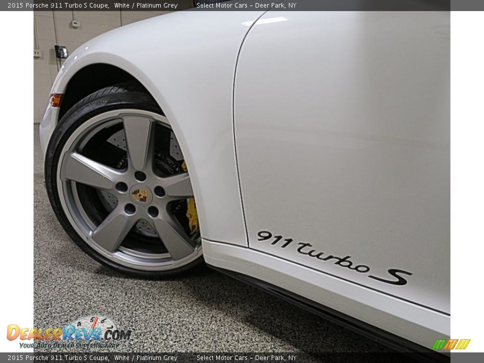 2015 Porsche 911 Turbo S Coupe White / Platinum Grey Photo #10