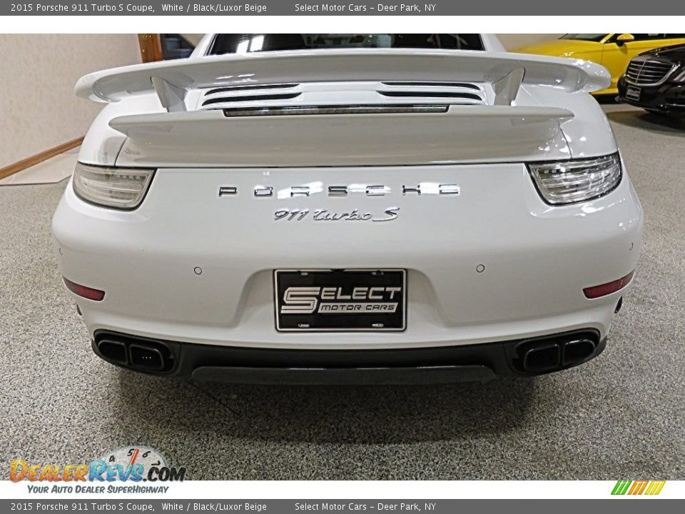 2015 Porsche 911 Turbo S Coupe White / Black/Luxor Beige Photo #5